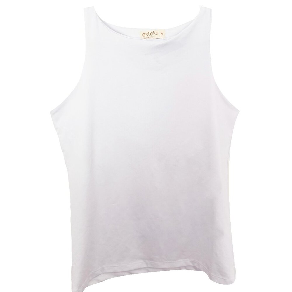 White tank, top built-in bra